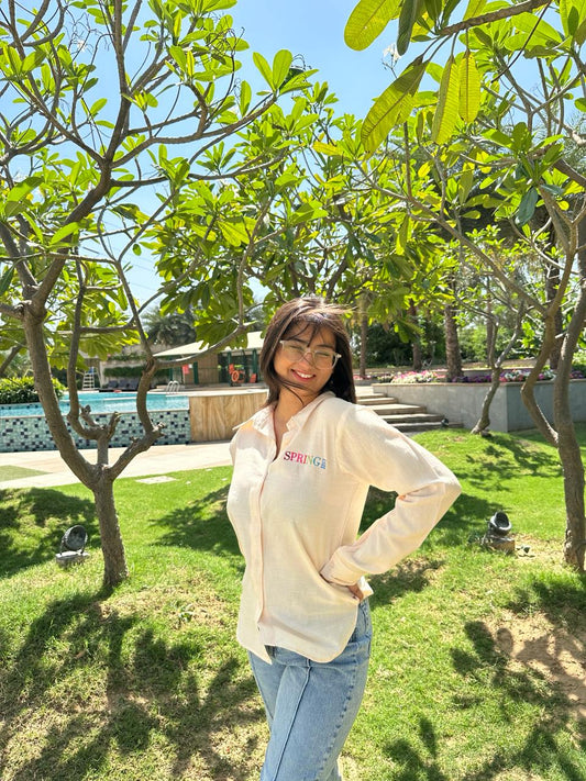 SPRING linen shirt, Peach